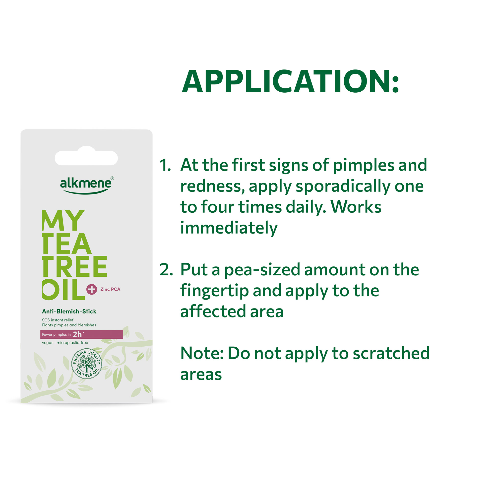 MY TEA TREE OIL double power for impure skin with zinc PCA anti blemish stick application instructions